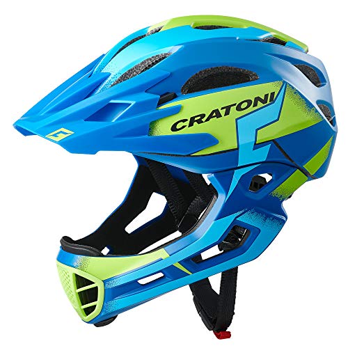 Cratoni C-Maniac Pro Fahrradhelm Downhill BMX Fullfacehelm Kinnbügel Mountainbikehelm (blau-grün, L-XL (58-61 cm)) von Cratoni
