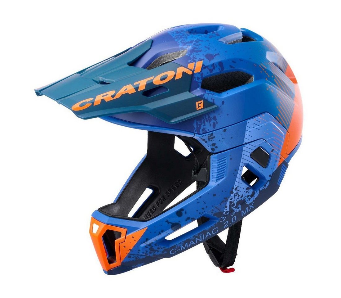 Cratoni Fahrradhelm C-Maniac 2.0 MX Enduro Downhill Freeride BMX Fullfacehelm mit Kinnbügel von Cratoni
