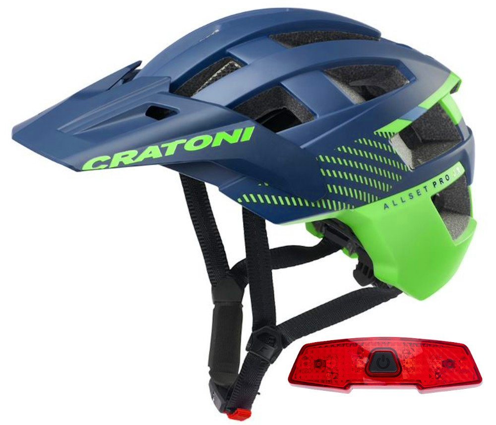 Cratoni Kinderhelm Allset Pro Junior Fahrradhelm inkl. Rücklicht von Cratoni