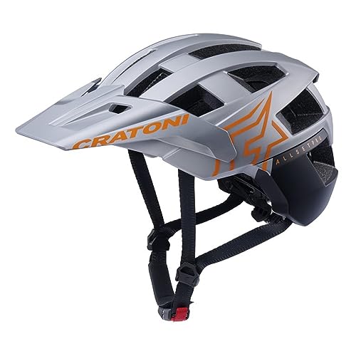 Cratoni Unisex – Erwachsene Allset Pro Helme, Silber/Orange Matt, M von Cratoni