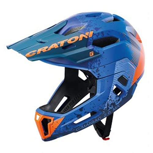 Cratoni Unisex – Erwachsene C-Maniac Helmet, Blau/Orange Matt, L von Cratoni