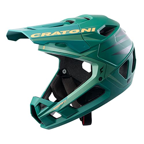 Cratoni Unisex – Erwachsene Interceptor Helmet, Grün/Neonorange Matt, M von Cratoni