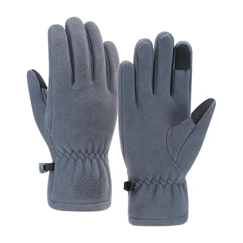 CreoQIJI Fäustlinge Klappbar Winter Gloves Men Women Thermal Warm Gloves Cold Weather Screen Windproof Glove for Running Driving Cycling Hiking Walking Gardening Stulpen Arm Netz (Grey, S) von CreoQIJI