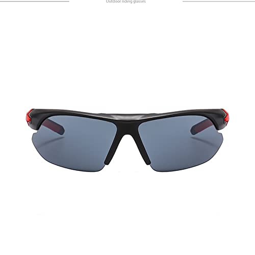 CreoQIJI Halbrahmen Reiten Laufen Winddichte Sonnenbrille Outdoor Sonnenschutz Sportbrille für Männer und Frauen Licht Brille (Grey, One Size) von CreoQIJI
