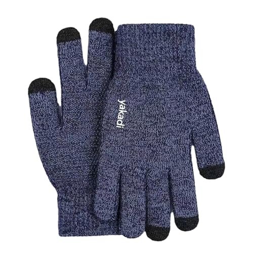 CreoQIJI Handstulpen Wolle Knitted Thermal Gloves for Winter Increased Thickness of Non Slip Wool Outdoor Riding Screen Gloves Driving Screen Gloves In Autumn and Winter Handschuhe Mit (Blue, S) von CreoQIJI