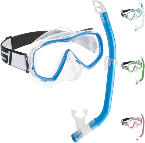 Cressi Estrella Jr Combo - Maske Estrella Jr + Schnorchel Top zum Tauchen und Schnorcheln, Transparent/Blau, Einheitsgröße, Kinder Unisex Cressi Estrella Jr Combo - Maske Estrella Jr + Schnorchel Top zum Tauchen und Schnorcheln, Transparent/Blau, Einheitsgröße, Kinder Unisex von CRESSI