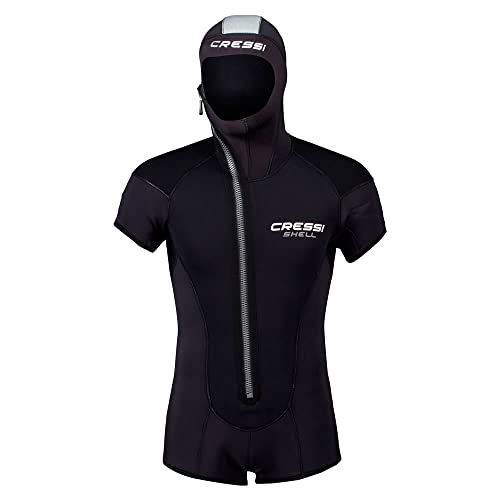 Cressi Shell Jacket Multi Thickness Man - Jacke / Shorty Modularer Reißverschluss und Kapuze zum Tauchen in Neopren 5mm Schwarz Cressi Shell Jacket Multi Thickness Man - Jacke / Shorty Modularer Reißverschluss und Kapuze zum Tauchen in Neopren 5mm Schwarz von CRESSI