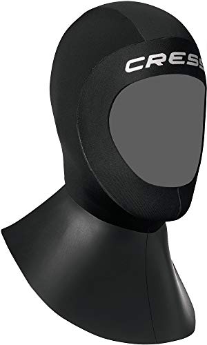 Cressi Bala Hood Lady 5mm - 5mm Neopren Tauchhaube mit breitem, glattem Kragen, für Frauen, Schwarz, XS/1 von Cressi