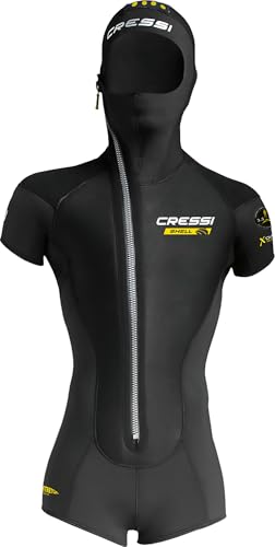 CRESSI Men's Shell Man Jacket 5mm XL/5 Kurzärmeliger Überanzug aus Ultra Stretch Neopren mit differenzierten Dicken 5+3,5mm, Schwarz von Cressi