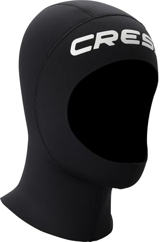 CRESSI Unisex-Adult Resilient Hood 3mm L Kopfhauben aus 3 mm dickem schwarzem, doppelt gefüttertem Neopren, L von Cressi