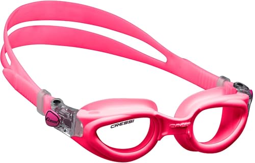 CRESSI Unisex-Youth Rocks Kids Goggles Pink Schwimmbrille Fog, Scratch, Anti UV, Rosa-Klar Gläsern, Einheitsgröße von Cressi