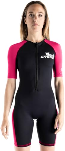 CRESSI Women's Tiburon Lady Shorty Wetsuit Black/Pink 2mm XL/5 Neopren und Elastan Neoprenanzug, Schwarz/Rosa von Cressi