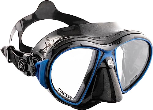 Cressi AIR, Erwachsene Premium Silikon Tauchmaske, CRYSTAL : Gelb, Blau, Weiß, Rosa, Lila, Schwarz - SCHWARZ : Gelb, Weiß, Blau, Schwarz - Made in Italy von Cressi