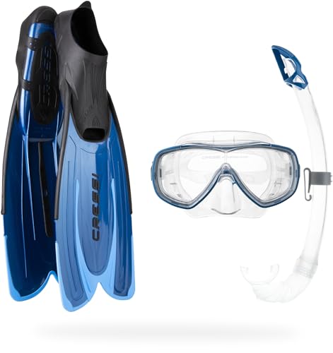 Cressi Agua Set - Set Maske Schnorchel und Flossen, Farbe Blu Cressi Agua Set - Set Maske Schnorchel und Flossen, Farbe Blu von CRESSI