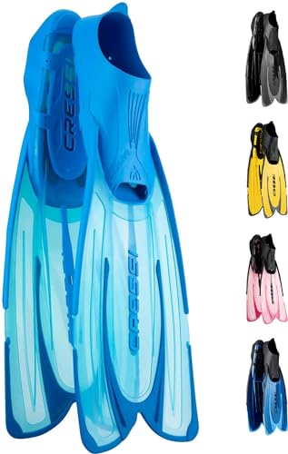 Cressi Agua - Unisex Premium Flossen Self Adjusting zum Tauchen, Apnoe, Schnorcheln und Schwimmen, Blau (Aquamarin), 33/34 von Cressi