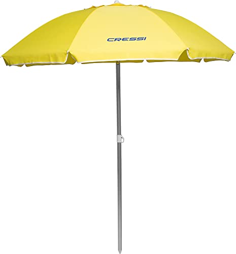 Cressi Alluminium Beach Umbrella Zinc Alloy Tilt und Air Vent Sonnenschirm, Gelb, Uni von Cressi