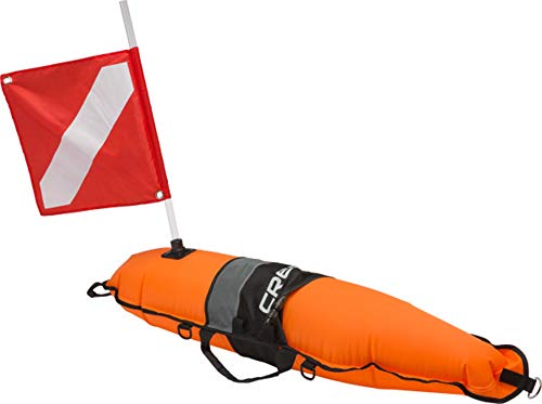Cressi Inflatable Float Signal Board for Freediving, Scuba Diving, Dive Flag, Hi-Visibility Orange, Reflective Strip, D-Rings | Torpedo: Designed in Italy von Cressi