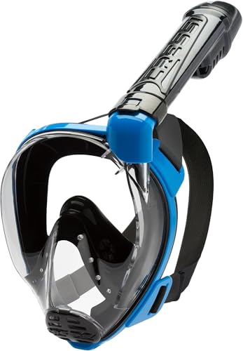 Cressi Baron Full Face Mask, Vollgesichtsmaske zum Anti-Fog-Schnorcheln, Komfortgesicht, Auslassventil und trockenes Mundstück, erhältlich für Erwachsene und Kinder, Schwarz/Blau, S/M Cressi Baron Full Face Mask, Vollgesichtsmaske zum Anti-Fog-Schnorcheln, Komfortgesicht, Auslassventil und trockenes Mundstück, erhältlich für Erwachsene und Kinder, Schwarz/Blau, S/M von CRESSI