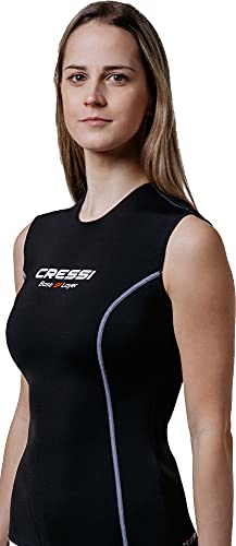 Cressi Base Layer Core Vest Lady 2.5mm - Ärmelloser Unteranzug für Frauen, Schwarz von Cressi