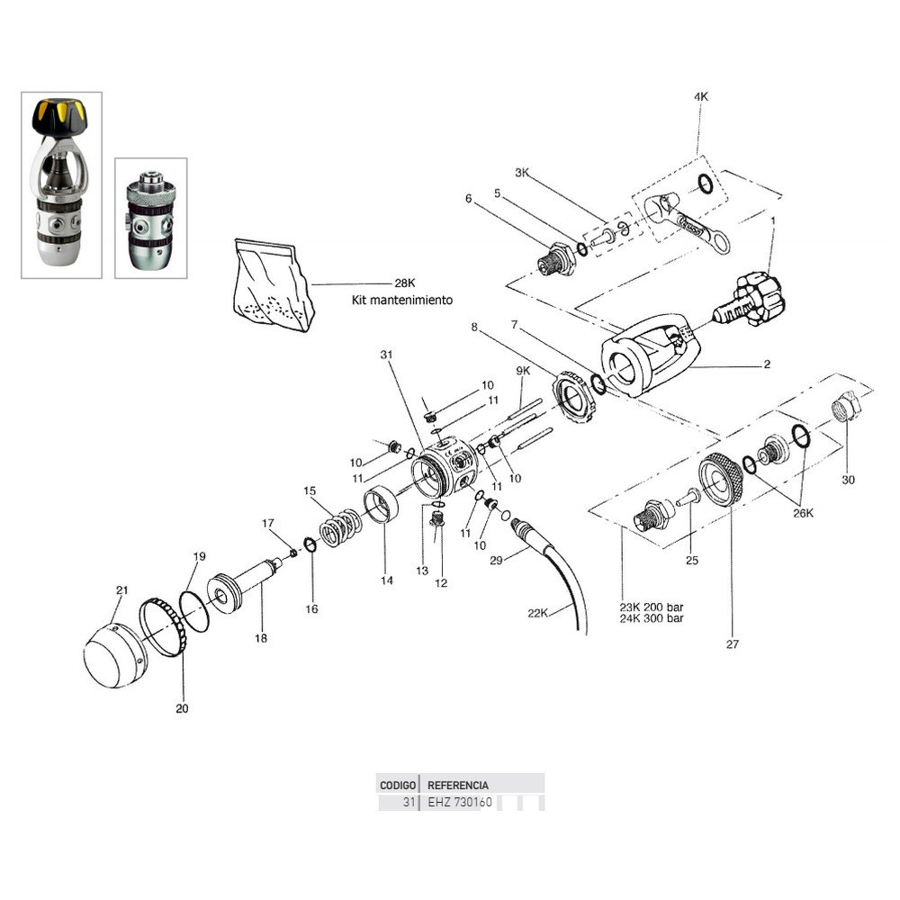 Cressi Body First Stage Ac2 Silber von Cressi