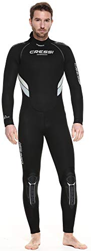 Cressi Castoro Man Monopiece Wetsuit - Tauchanzug für Herren, Neopren 5 mm, Schwarz/Grau, XXXL von Cressi