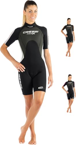Cressi Damen Med X Lady Shorty Neoprenanzug, Schwarz/Weiß/Silber, XS/1 Cressi Damen Med X Lady Shorty Neoprenanzug, Schwarz/Weiß/Silber, XS/1 von CRESSI