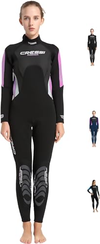 Cressi Damen Morea Lady Wetsuit Full 3mm, Schwarz/Rosa/Silber, XXL von Cressi