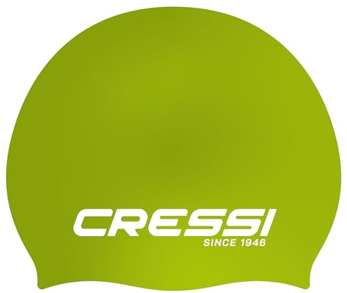 Cressi Eddie Swim Cap - Badekappe Unisex, Limette/Weiß, Einheitsgröße von Cressi