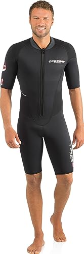 Cressi Endurance Man Shorty Wetsuit 3mm - Neopren Shorty 3mm Für Männer Taucher Und Schnorchler, Schwarz/Grau von Cressi