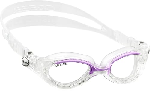 CRESSI Lady Flash Goggles Clear/Clear Lilac_Clear Lens - Damen Schwimmbrille mit separatem Okular Anti Beschlag, Anti Kratz und Anti UV Gläsern, Klar/Klar Lila_Klare Linse, Einheitsgröße von Cressi