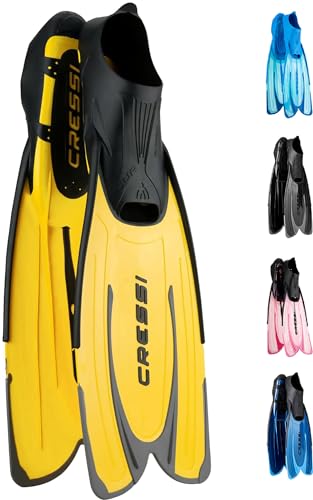 Cressi Agua - Unisex Premium Flossen Self Adjusting zum Tauchen, Apnoe, Schnorcheln und Schwimmen, Gelb (Gelb/Silber), 43/44 Cressi Agua - Unisex Premium Flossen Self Adjusting zum Tauchen, Apnoe, Schnorcheln und Schwimmen, Gelb (Gelb/Silber), 43/44 von CRESSI