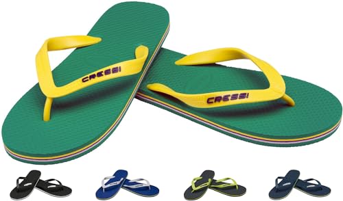 Cressi Herren Beach Flip Flops' Zehensandale, Grün/Gelb, 37/38 von Cressi