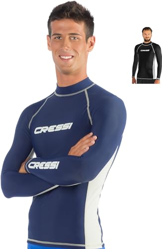 Cressi Herren Rash Guard, Protection Solaire UV (UPF) 50+, Blau (Königsblau/Weiß), Gr. L/4 von CRESSI