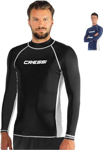 Cressi Herren Rash Guard, Protection Solaire UV (UPF) 50+, Schwarz (Schwarz/Weiß), Gr. XXL/6 von Cressi