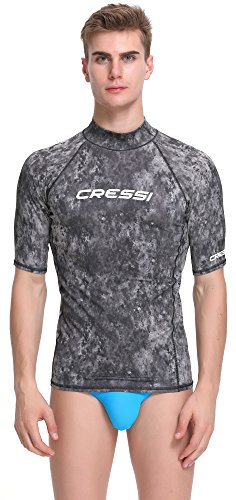 Cressi Herren T-shirt Rash Guard UV Sun Protection (UPF), Tarnung Schwarz , Gr. 46 (Herstellergröße:XS/1) von Cressi