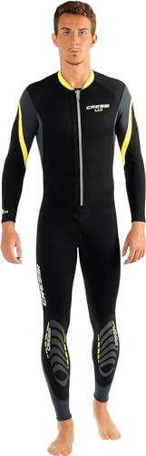 Cressi Herren Lui Monopiece Wetsuit 2.5mm Einteiliger 2,5-mm-Neopren-Neoprenanzug, Schwarz/Gelb, M/3 von Cressi