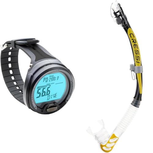 Cressi KS770000 Leonardo Dive Computer, Schwarz & Alpha Ultra Dry - Schnorchel Trocken Ideal zum Schnorcheln, Apnoe und Tauchen Cressi KS770000 Leonardo Dive Computer, Schwarz & Alpha Ultra Dry - Schnorchel Trocken Ideal zum Schnorcheln, Apnoe und Tauchen von CRESSI