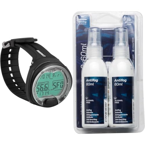 Cressi KS770000 Leonardo Dive Computer, Schwarz & Anti Fog 2Pack Antibeschlagmittel, Transparent, 2x60 ml Spray Cressi KS770000 Leonardo Dive Computer, Schwarz & Anti Fog 2Pack Antibeschlagmittel, Transparent, 2x60 ml Spray von CRESSI