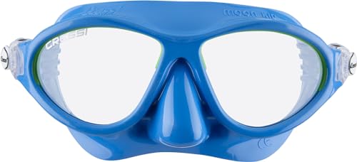 Cressi Moon Kid Mask - Schnorchelmaske für Kinder, Blau/Lime, Einheitsgröße von Cressi