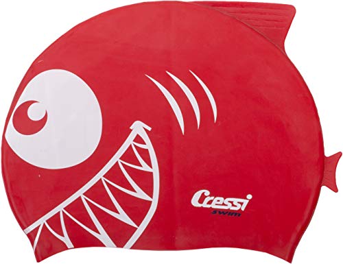 Cressi Kinder Silicone Kids Cap Shark Bademütze/schwimmkappe, Rot, Uni Cressi Kinder Silicone Kids Cap Shark Bademütze/schwimmkappe, Rot, Uni von CRESSI