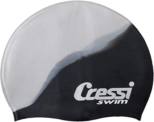 Cressi Kinder Silicone Kids Cap Shark Bademütze/schwimmkappe, Schwarz/Silber, Uni von Cressi