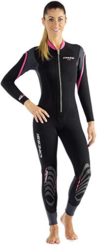 Cressi Damen Lei All-in-one Wetsuit Einteiliger Neoprenanzug für Frauen aus Neopren 2,5 mm, Schwarz/Grau/Rosa, S Cressi Damen Lei All-in-one Wetsuit Einteiliger Neoprenanzug für Frauen aus Neopren 2,5 mm, Schwarz/Grau/Rosa, S von CRESSI