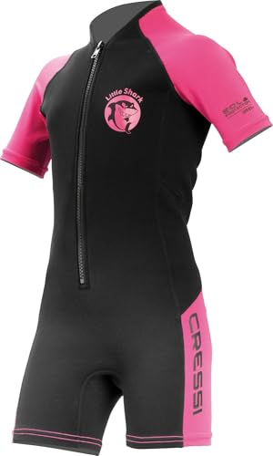 Cressi Little Shark Jr Shorty 2mm - Kurzarm Neoprenanzug für Kinder,Schwarz/Rosa, 7/8 Jahre Cressi Little Shark Jr Shorty 2mm - Kurzarm Neoprenanzug für Kinder,Schwarz/Rosa, 7/8 Jahre von CRESSI