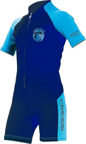 Cressi Little Shark Jr Shorty 2mm - Kurzarm Neoprenanzug für Kinder,Blau/Hellblau, 3/4 Jahre Cressi Little Shark Jr Shorty 2mm - Kurzarm Neoprenanzug für Kinder,Blau/Hellblau, 3/4 Jahre von CRESSI