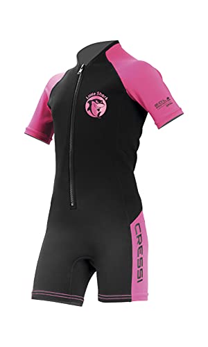 Cressi Little Shark Jr Shorty 2mm - Kurzarm Neoprenanzug für Kinder,Schwarz/Rosa, 13/14 Jahre Cressi Little Shark Jr Shorty 2mm - Kurzarm Neoprenanzug für Kinder,Schwarz/Rosa, 13/14 Jahre von CRESSI