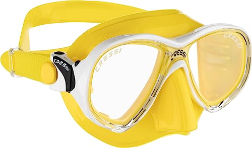Cressi Marea Jr Mask Kinder Tauchmasken, Weiß/Gelb, Einheitsgröße von Cressi