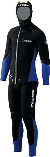 Cressi Medas Man Complete Wetsuit 5mm - Herren Tauchanzug aus Jacke mit integrierter Kapuze und Latzhose, 5 mm Neopren Schwarz/Blau Cressi Medas Man Complete Wetsuit 5mm - Herren Tauchanzug aus Jacke mit integrierter Kapuze und Latzhose, 5 mm Neopren Schwarz/Blau von CRESSI