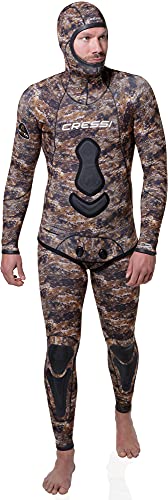 Cressi Men's Katana Man 2-Pieces Wetsuit Zweiteiliger Neoprenanzug aus 7 mm Neopren zum Freitauchen und Angeln, Camo Hellbraun, XXL von Cressi