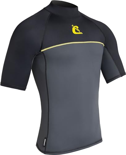 Cressi Men's Shield Man Rash Guard Short/SL, Schwarz/Grau, XXS/0 von Cressi