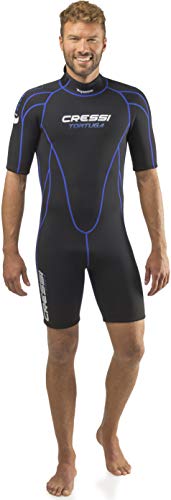 Cressi Men's Tortuga Wetsuit 2.5mm Shorty Neoprenanzug aus High Stretch Neopren für Herren, Schwarz/Blau, XS/1 Cressi Men's Tortuga Wetsuit 2.5mm Shorty Neoprenanzug aus High Stretch Neopren für Herren, Schwarz/Blau, XS/1 von CRESSI